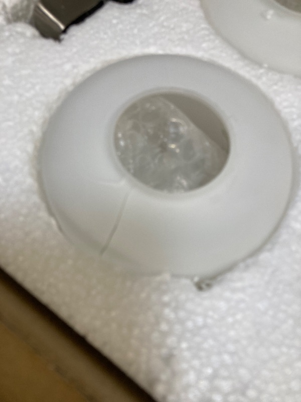 Photo 1 of FonmYim Brushed Nickel Bathroom Light Fixtures, 4-Light Modern Vanity Light Over Mirror, Wall Sconces with Milky White Frosted Glass Shades, E26 Socket (Bulbs Not Included)