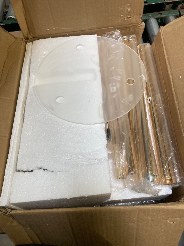 Photo 1 of HMVPL Gold Floor Lamps for Living Room, Modern Floor Lamp with Shelves, Crystal Standing Lamps with Table, Brass Tall Lamp with Crystal Shade, On/Off Switch, Mid Century Corner Floor Lamp for Bedroom