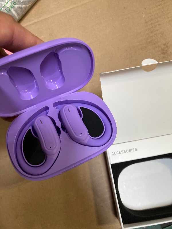 Photo 1 of TRAUSI Wireless Earbuds, Bluetooth 5.4 Headphones, True Wireless Stereo Earphones with IPX7 Waterproof, Noise Cancelling Mic, Fast Charging and Comfort Fit Ear Buds for Sports/Workouts - Purple