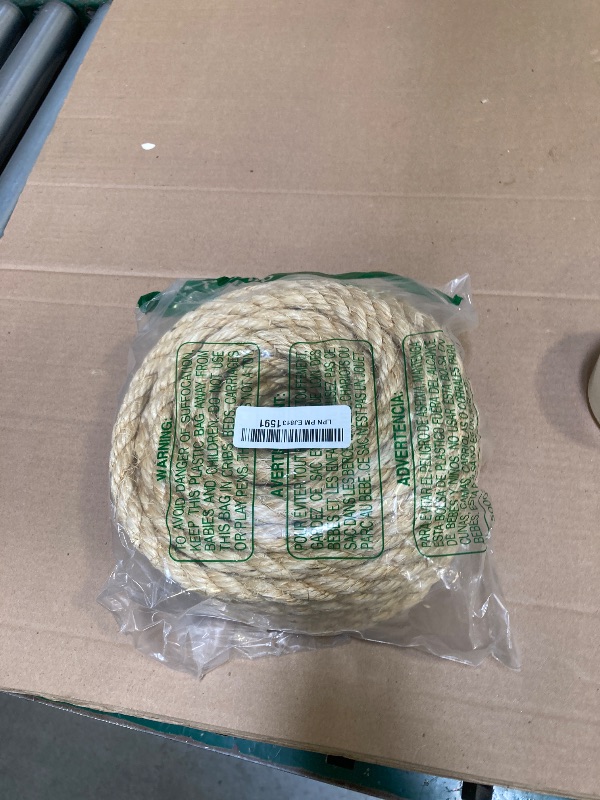 Photo 1 of Twisted Sisal Rope – 1/2" x 50ft – Heavy Duty, All-Natural & Chemical-Free – Cat Scratching Post Repair & Replacement, Crafts, Gardening, Home Décor