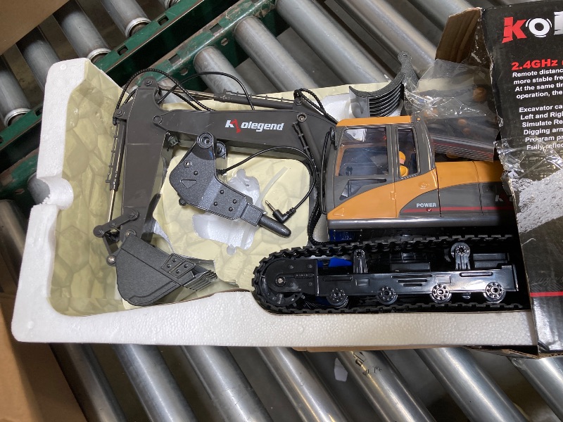 Photo 1 of kolegend 3 in 1 Remote Control Excavator Toy 1/14 Scale RC Excavator, 15 Channel Upgrade Full Functional Construction Vehicles with Tools Metal Breaker and Electric Gripper(Yellow/Black)