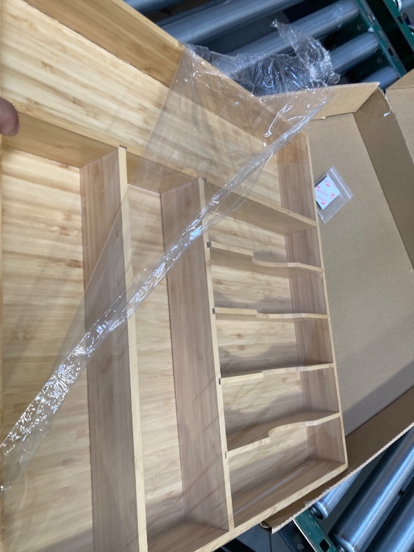 Photo 1 of  Umilife Large Kitchen Drawer Organizer Bamboo Silverware Utensils Organizer 19"x19" 2.5" High 