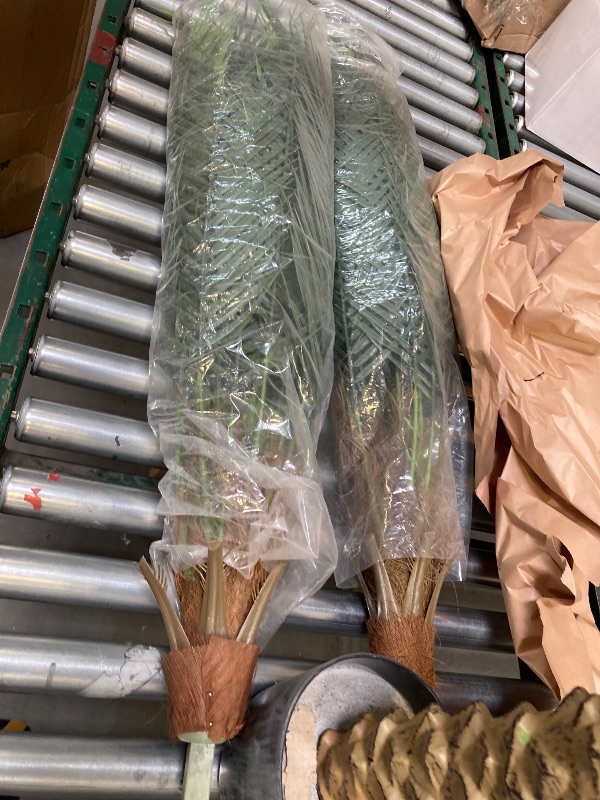 Photo 1 of 2 Pack Artificial Sago Palm Tree 4ft - Realistic Fake Sago Palm Plants for Indoor/Outdoor Decor - Low Maintenance Tropical Faux Trees with Sturdy Base - UV Resistant, Lifelike Design 