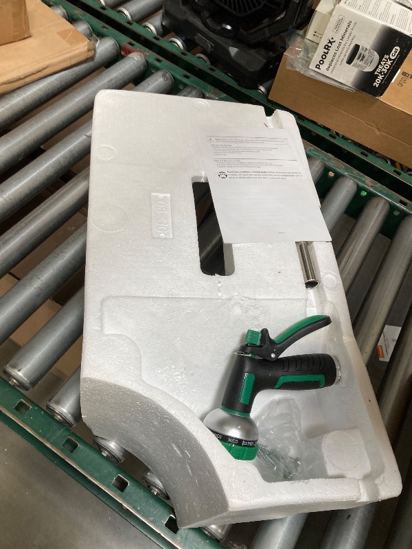 Photo 1 of Retractable Garden Hose Reel, 100Ft x 5/8" Durable Wall Mounted Water Hose Reel with 180° Swivel Bracket, 9 Pattern Sprayer, 6Ft leader hose,Smooth Automatic Rewind, Any Length Lock.
