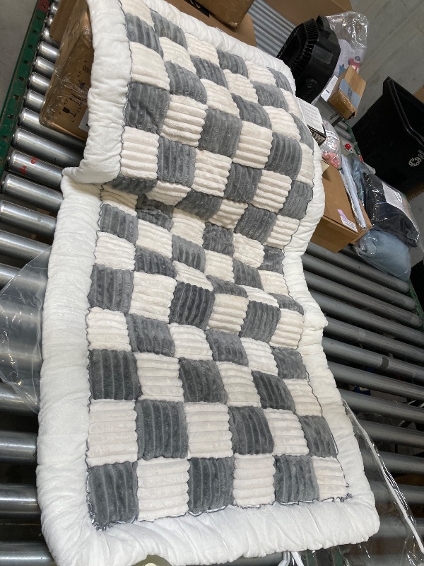 Photo 1 of  FUNNY FUZZY Pet Couch Covers for Sofa, Couch Covers for Dogs Washable Dog Couch Cover Protector Cream-Colored Furniture Sofa Covers for Dog Handmade Pure Cotton Pet Bed Mat (Grayish Blue, 27.6"×59.1") 
