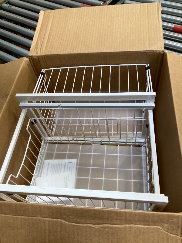 Photo 1 of  ClosetMaid Wire Basket 2 Drawer Organizer Unit with Shelf for Pantry, Closet, Clothes, Linens, Sturdy Steel, Easy Assembly, White 