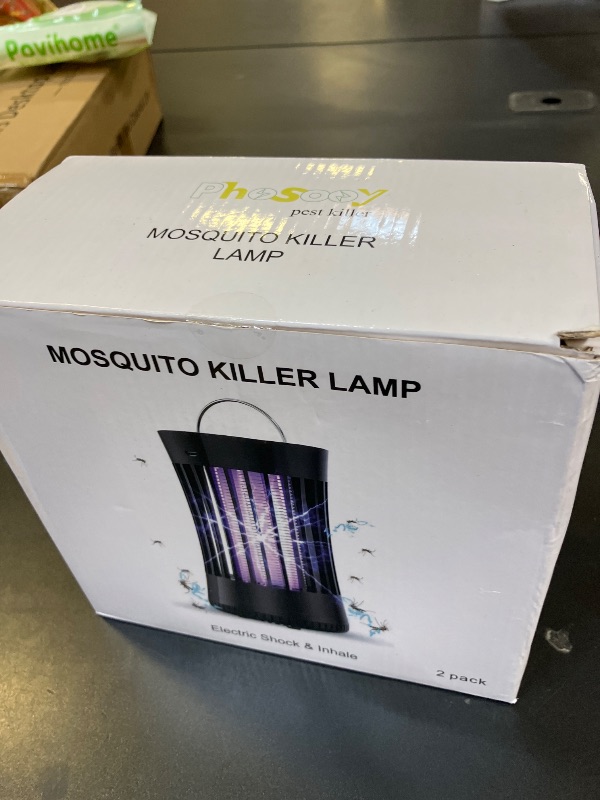 Photo 1 of Phosooy 2 Packs Indoor Electric Bug Zapper with Fan, 2-in-1 Plug-in 1500V High Voltage Mosquitoes Killer with Hanger, Small Fly Insects Lamp Trap Catching Moth Gnat Fruit Flies, White & Black