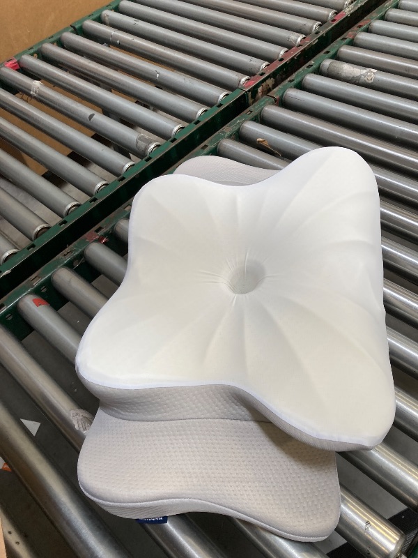 Photo 1 of  DONAMA Cervical Pillow for Neck and Shoulder,Contour Memory Foam Pillow,Ergonomic Neck Support Pillow for Side Back Stomach Sleepers with Pillowcase 