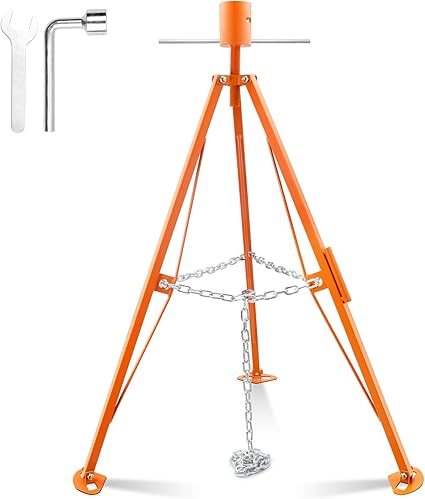 Photo 1 of Gooseneck Tripod Stabilizer for 5th Wheel or Trailer, Adjustable Stabilizer with 7500lb Load Capacity, Jack for Fifth-Wheel Trailers, RVs, and Campers, Orange