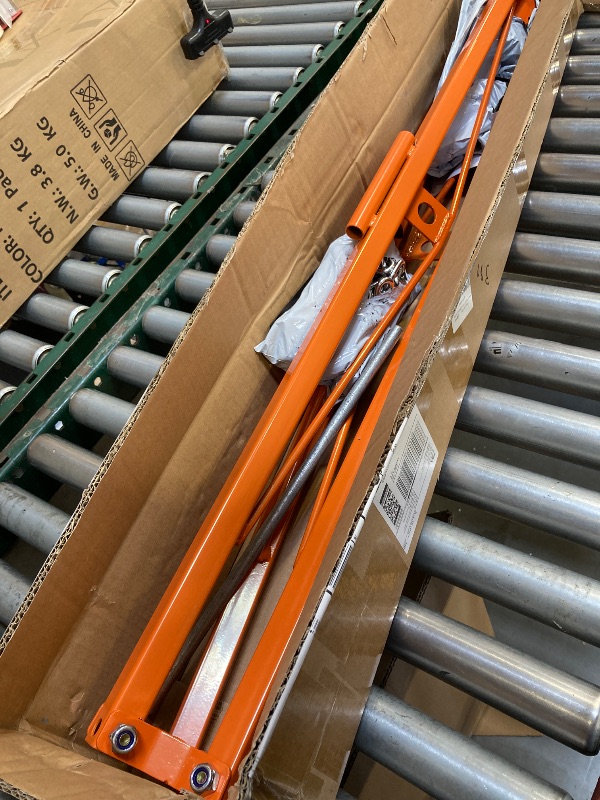 Photo 1 of Gooseneck Tripod Stabilizer for 5th Wheel or Trailer, Adjustable Stabilizer with 7500lb Load Capacity, Jack for Fifth-Wheel Trailers, RVs, and Campers, Orange