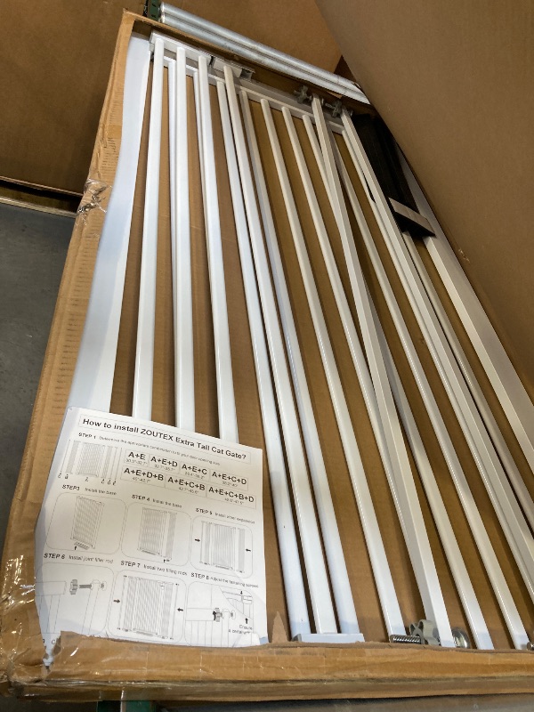 Photo 1 of 51.18" Extra Tall Cat Gate for Doorway, 30.5"-40" Auto Close Pet Gate Include 2.75" and 5.5" Extension Kits, No Drilling Pressure Mount Kit, Suitable for Doorways or Kitchen, New White