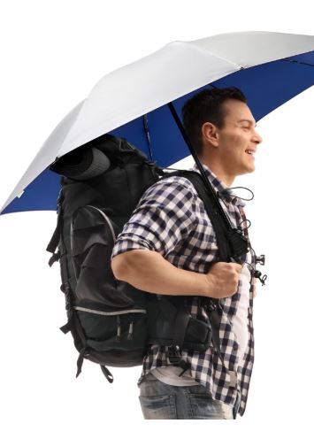 Photo 1 of G4Free Liteflex Hiking Umbrella Mini Compact Ultralight Collapsible Reflective Silver Trekking Backpacking Umbrella