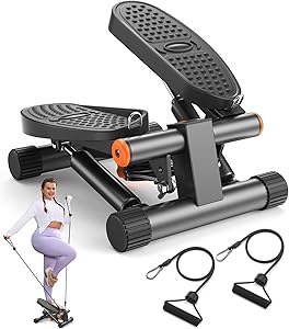 Photo 1 of Niceday Twist Stepper for Exercise at Home, Mini Stair Stepper with Resistance Bands at Home Workout Equipment with 300LBS Loading Capacity, Hydraulic Fitness Stepper with LCD Monitor Gray
