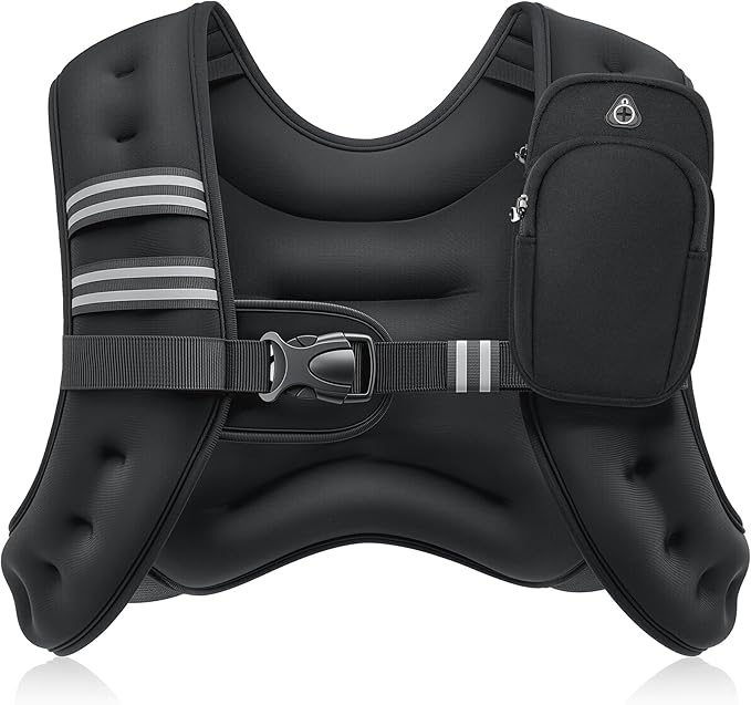 Photo 1 of ZELUS Weighted Vest, 6lb/8lb/12lb/16lb/20lb/25lb/30lb Weight Vest with Reflective Stripe for Workout, Strength Training, Running, Fitness, Muscle Building, Weight Loss, Weightlifting