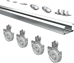 Photo 1 of Bypass Sliding Door Hardware 60", Bypass Wardrobe Closet Door Track Set, Smoothly and Quietly, for 2 Door System
