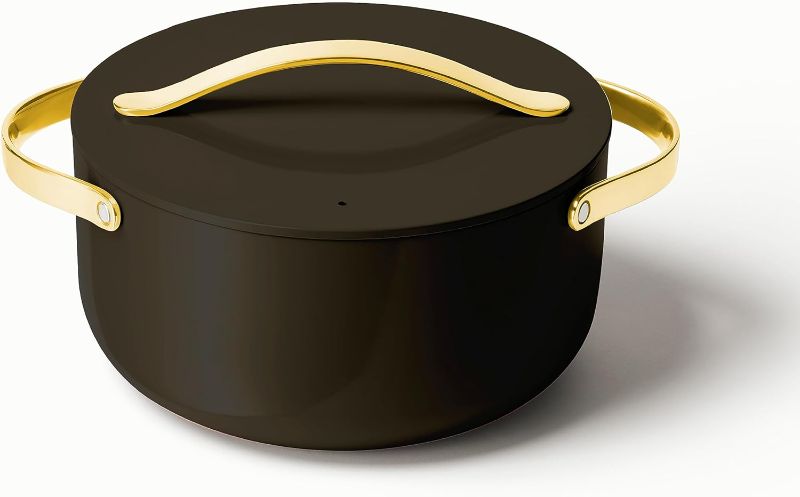Photo 1 of Caraway Nonstick Ceramic Dutch Oven Pot with Lid (6.5 qt, 10.5") - Non Toxic, PTFE & PFOA Free - Oven Safe & Compatible with All Stovetops (Gas, Electric & Induction) - Black

