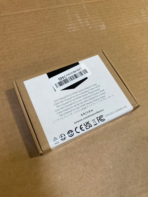 Photo 1 of Amazon Basics Mini DisplayPort Male to HDMI Male Cable, 1080p, Gold-Plated Plugs, 6 Foot, Black for Personal Computer