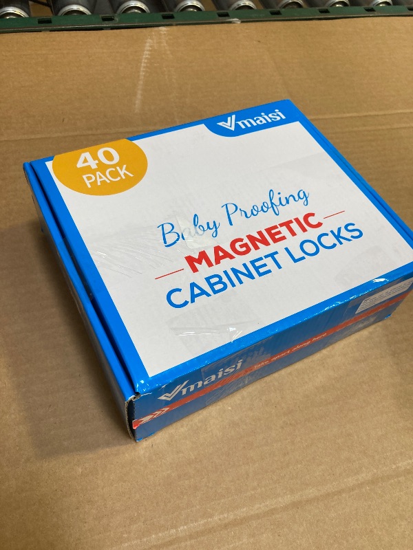Photo 1 of Vmaisi Adhesive Magnetic Locks for Cabinets & Drawers (40 Locks and 4 Keys)