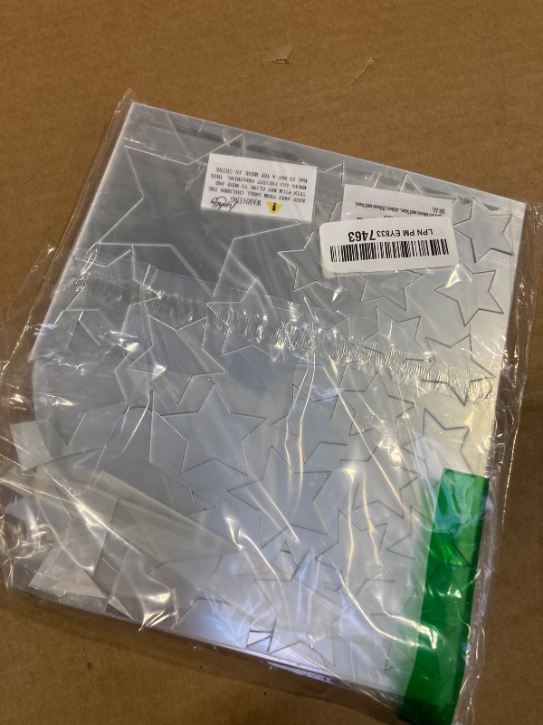 Photo 1 of 37pcs 3D Moon and Stars Silver Acrylic Wall Stickers with Adhesive Art Decal Satin Paper Baby Kids Bedroom Home DIY Decor Removable Stickers (Moon and Stars)