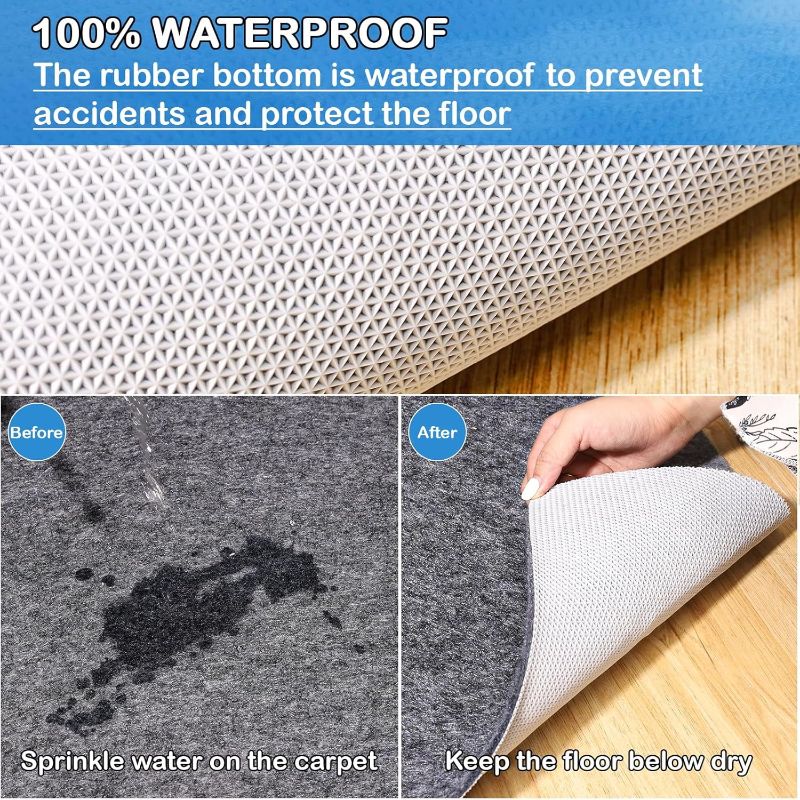 Photo 1 of Non-Slip Rug Pads 8 x 10 ft, 100% Waterproof Extra Large Area Rugs Non Skid Rug Pad for All Floors and Finishes Durable Hardwood Floor Protective Felt Keeps Rugs in Place, Safe and Secure