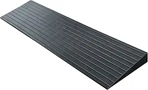 Photo 1 of Rubber Threshold Wheelchair Ramp, Sidewalk Curb Ramp for Cars, Bikes, Wheelchairs, Doorways, Stairs, 3-5cm Rise (Gray, 80x18x3cm)(Black,80x22x5cm)