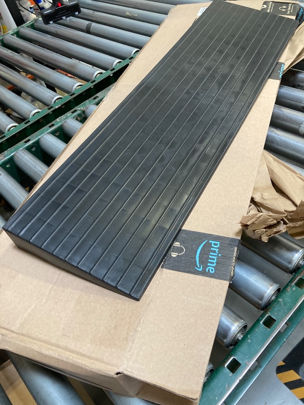 Photo 1 of Rubber Threshold Wheelchair Ramp, Sidewalk Curb Ramp for Cars, Bikes, Wheelchairs, Doorways, Stairs, 3-5cm Rise (Gray, 80x18x3cm)(Black,80x22x5cm)