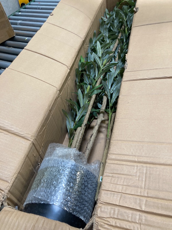 Photo 1 of Bellacat Faux Olive Tree 4ft?Olive Trees Artificial Indoor with Natural Wood Trunk and Realistic Leaves and Fruits. 4 Feet(48in) Fake Olive Tree for Home House Office Décor.