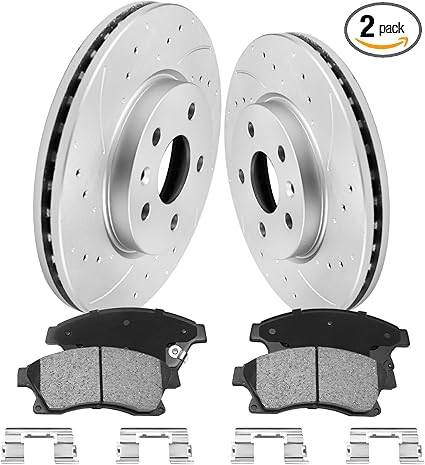 Photo 1 of Front Brake Pads And Rotors Kit Compatible With 2011-2015 Chevrolet Cruze, 2012-2017 Sonic, Automotive Replacement Brake Kits 55185 D1522-8697 Geomet Drilled And Slotted Rotors 276mm(10.9in)