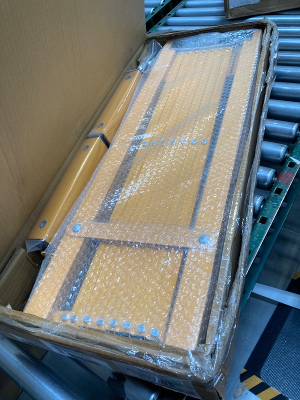 Photo 1 of LTSEAME 16.5FT Expandable Barricade Gate, Expandable Metal Barricade Gate Alloy Fence and 270 Degrees Direction Adjustment with Wheels, for Industrial or Residential Use (Yellow, 16.5FT)