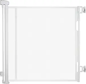 Photo 1 of 100? Retractable Baby Gate – 34? Tall Extra Wide Mesh Safety Gate for Open Floor Plans, Wide Doorways – Baby and Pet Barrier for Indoor Outdoor Use, White