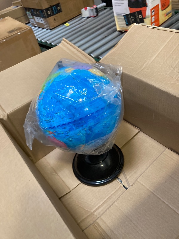 Photo 1 of  Juvale World Globe for Kids - 8-Inch, Multicolor with Plastic Stand - Educational Desk Globe with World Map for Kids & Classroom Decor 
