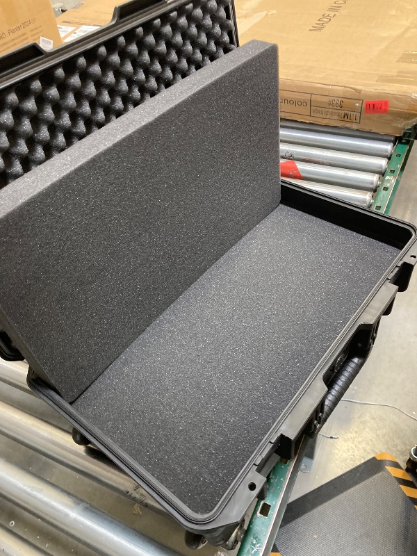 Photo 1 of Portable Flight Case, Hard Case with Handle and Foam, Lockable Tool Box for Transportation Travelling, Black 21.7"x13.8"x8.9" PP 