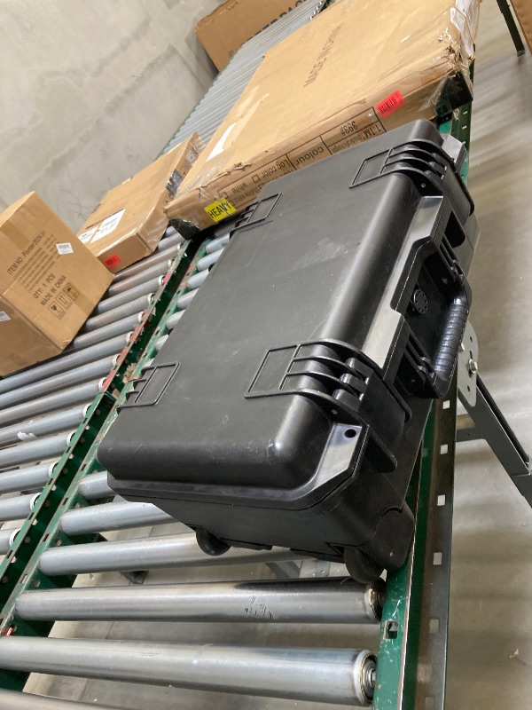 Photo 1 of Portable Flight Case, Hard Case with Handle and Foam, Lockable Tool Box for Transportation Travelling, Black 21.7"x13.8"x8.9" PP 