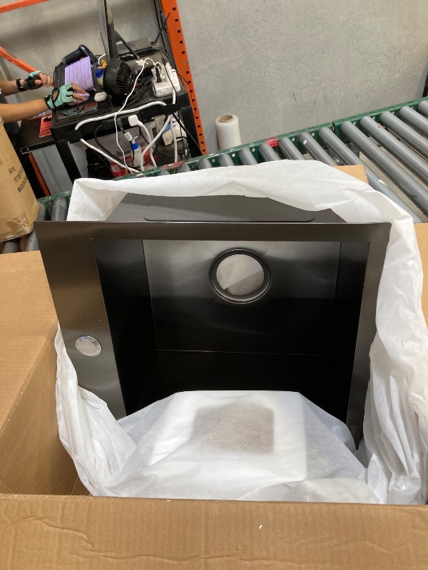 Photo 1 of  FRANIC 16" x 18" x 9" Stainless Steel Matte Black Topmount Single Bowl Workstation Sink 