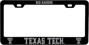 Photo 1 of Texas Tech Red Raiders Laser Engraved Metal License Plate Frame Black Officially Licensed Collegiate Product
