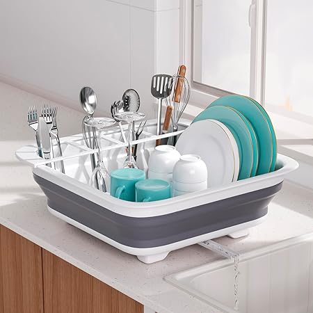 Photo 1 of THANSTAR Collapsible Dish Drying Rack for RV Campers Portable Dinnerware Drainer Organizer for Kitchen Travel Trailer
