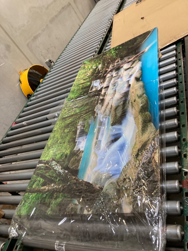 Photo 1 of  S01574 1 Panels Wall Art Tropical Beautiful Waterfall Prints Light Green Forest Natural Landscape Picture Canvas Paintings Scenery Spring Summer landscape for Home Wall Decor Artwork XXLarge 