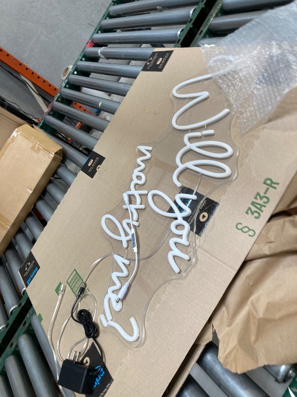 Photo 1 of  Will You Marry Me Neon Signs for Wall Decor Warm White LED Light Sign for Room Decor Light Up Sign for Birthday Party Wedding Decoration USB Powered 
