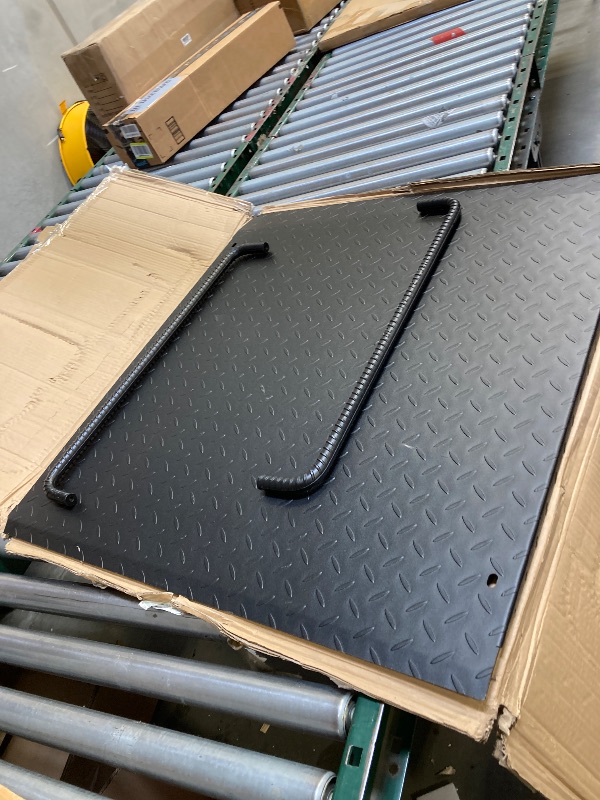 Photo 1 of  5~8" Adjustable Door Threshold Ramp with Detachable Handles, Wheelchair Ramp for Stairs/Scooters/Walkers/Home Steps(29.5" L*39.4" W, Max 500LBS Loading) 