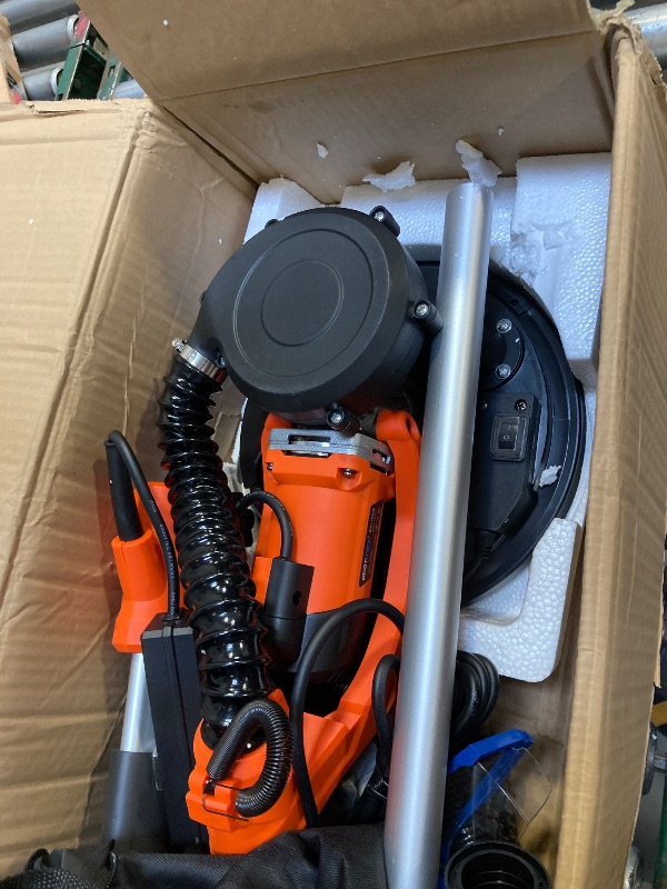 Photo 1 of  Drywall Sander, 1000W Popcorn Ceiling Removal Tool, Automatic Drywall Sander with Vacuum Dust Collection, LED Light, 6 Variable Speed 800-2200RPM,15Pcs Sanding Discs, Foldable & Extendable Handle 