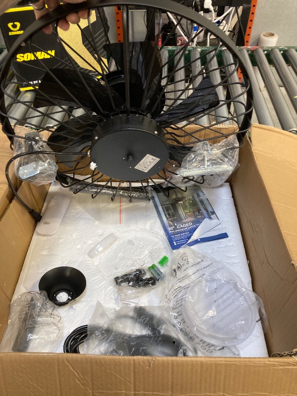 Photo 1 of  Depuley Outdoor Ceiling Fan with Light: 20 Inch Waterproof Gazebo Fans with Lights Outdoor Hanging - Plug in Remote App Control Caged Fans for Patios Pergola Porch Canopy - 6 Speed Black 