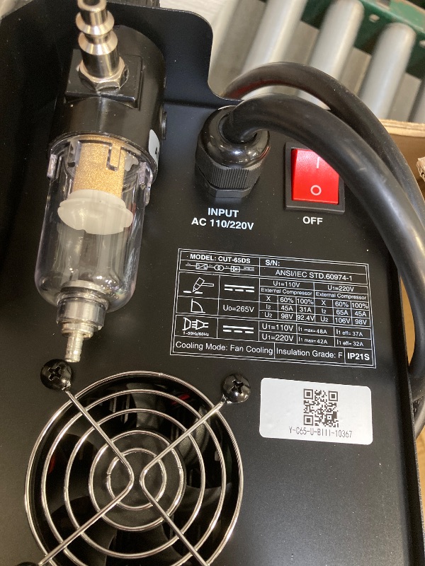 Photo 1 of  YESWELDER Plasma Cutter 65Amp Non-High Frequency Non-Touch Pilot Arc, Digital Display DC Inverter 110/220V Dual Voltage Blowback Plasma Cutting Machine CUT-65DS PRO 