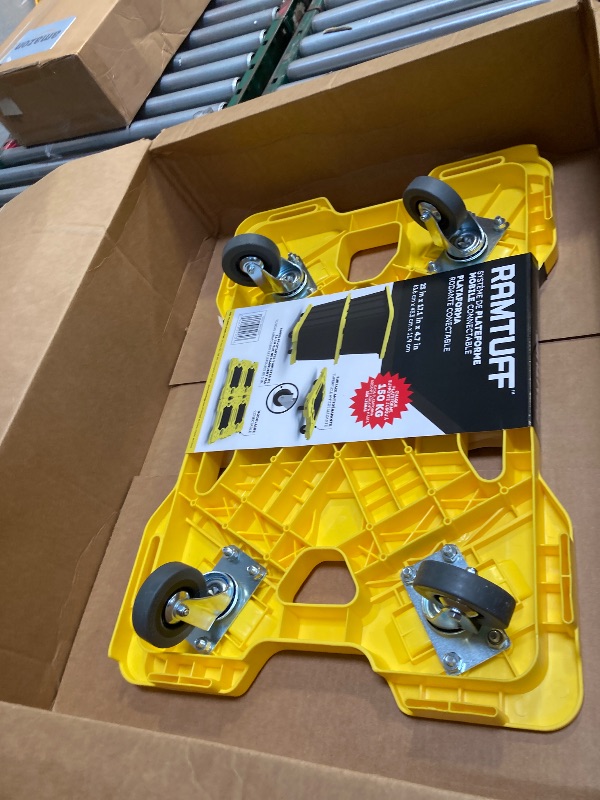 Photo 1 of Ramtuff Connectable Moving Dolly System - Heavy Duty Furniture Dolly with Wheels - Sturdy Plastic, Anti-Slip Surface, 25 '' x17.1 '' x4.7'' - Holds Up to 330 lbs - Non-Marking 3'' Swivel Casters