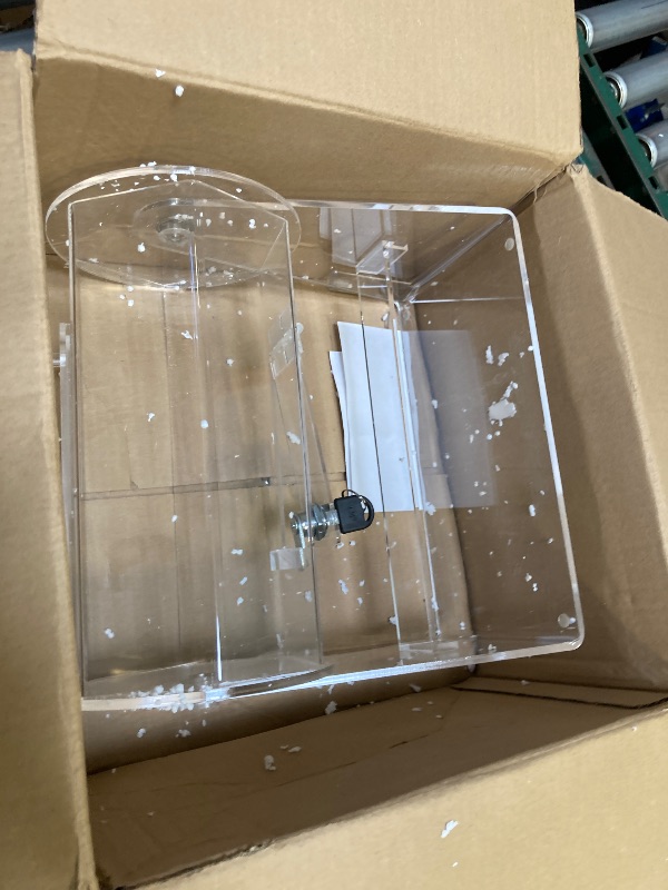 Photo 1 of  Acrylic Raffle Drum, Clear Raffle Ticket Drum Spinner Cage, Transparent Raffle Ticket Box for Lottery Games, Bingo, Raffle Balls 
