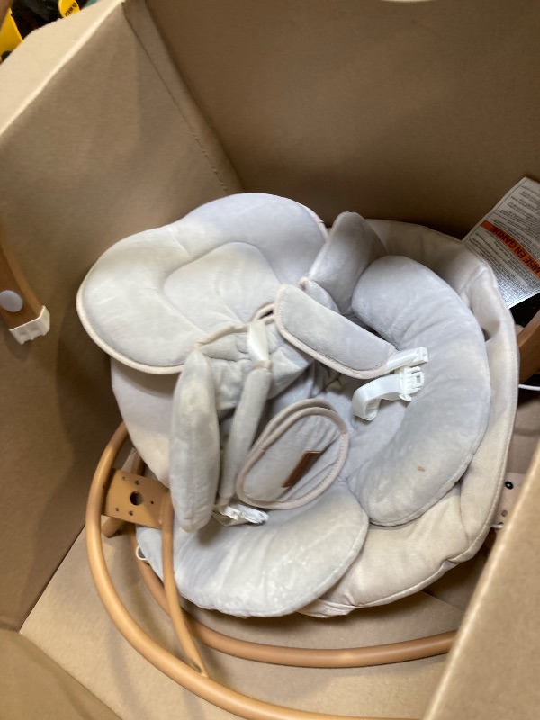 Photo 1 of Baby Swings for Infants, Monamii Baby Swing, Bluetooth Infant Swing with Music Speaker, 5 Speeds and Remote Control, Indoor & Outdoor Use (Beige)