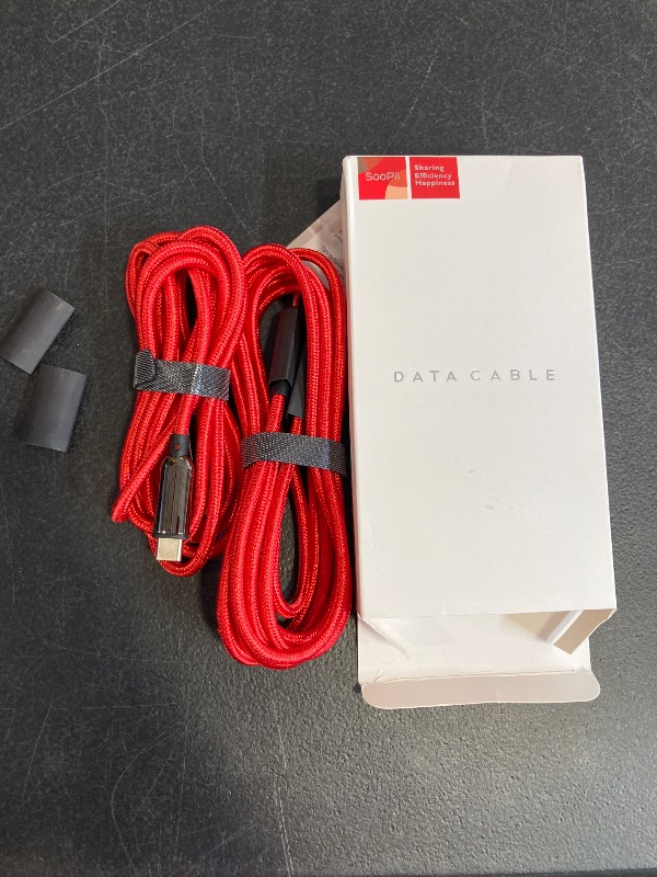 Photo 1 of SOOPII 100W USB C to USB C Cable,[6.6ft,2-Pack],Nylon Braided Fast Charging Cable with LED Display for lPhone 15/15 Pro/15 Plus,lPad Air,MacBook Pro,Galaxy S24/S23 (Red)