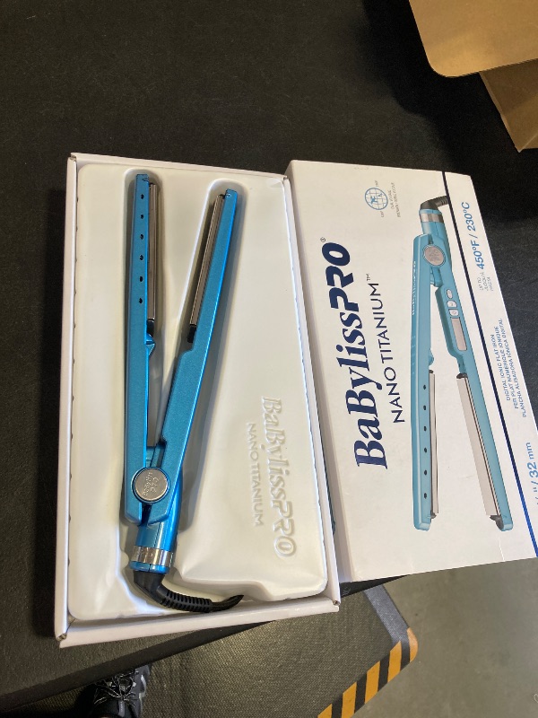 Photo 1 of BaBylissPRO Nano Titanium Ionic Flat Iron Hair Straightener, 1/4" Hair Straightener Iron for Smooth, Shiny, Frizz- Free Hair and All Hair Types