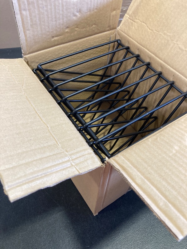 Photo 1 of Urban Deco Triangle Desk Organizers Metal Wire Magazine Holder 7 Sections Decorative Organizer Vinyl Record Storage Office File Organizer For Desk - Black Magazine File Holder - Pack of 2