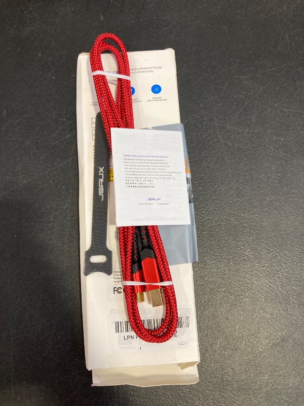 Photo 1 of JSAUX USB B to USB C Cable 6.6ft, USB C Printer Cable Compatible with MacBook Pro, HP, Epson, Canon, Brother, Lexmark, Xerox Printers and Scanner-Red