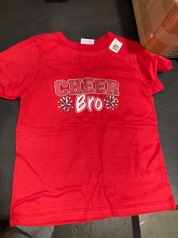 Photo 1 of Cheer Bro My Favorite Cheerleader Calls Me Brother Sis Red T-Shirt 3t